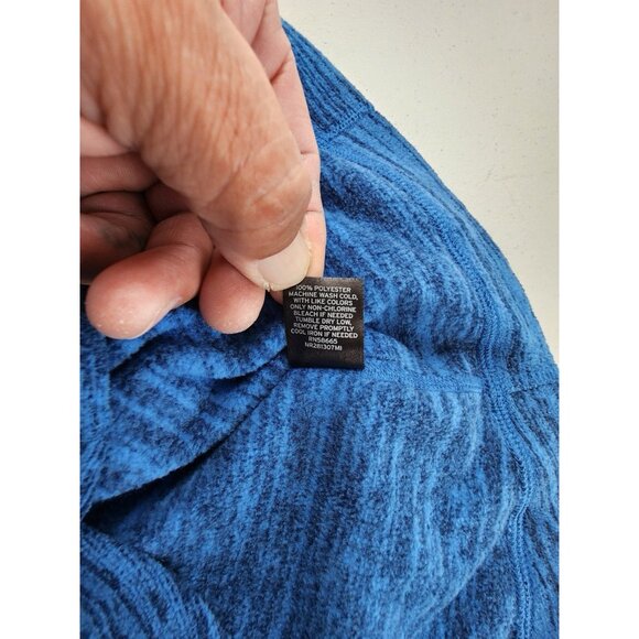 Zella Fleece Hoodie Large Blue Striped Pullover Athletic Athleisure Outdoor - Picture 13 of 13